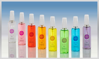 Holon- Auraspray in acht Farben: Klar, Rosa, Rot, Orange, Gelb, Grün, Blau, Violett